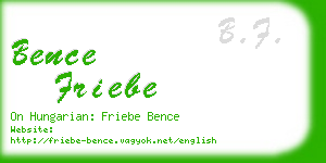 bence friebe business card